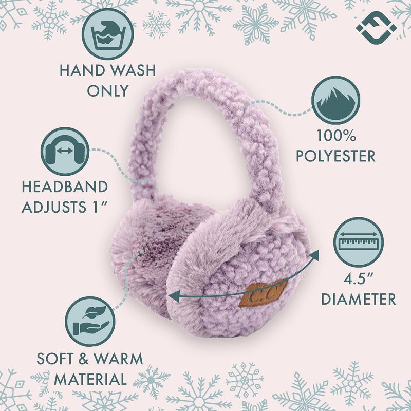 Funky Junque Winter Ear Muffs for Kids Girl Boy Fuzzy Cozy Warm Earmuffs Adjustable Cold Weather Ear Warmer Ages 4-12 - Image 3